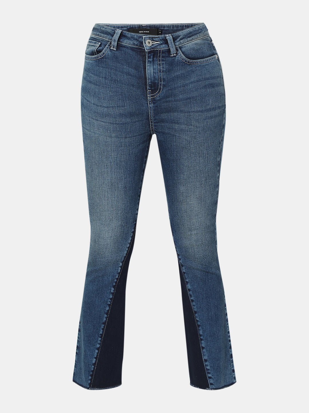 Blue High Rise Panel Detail Petra Bootcut Jeans