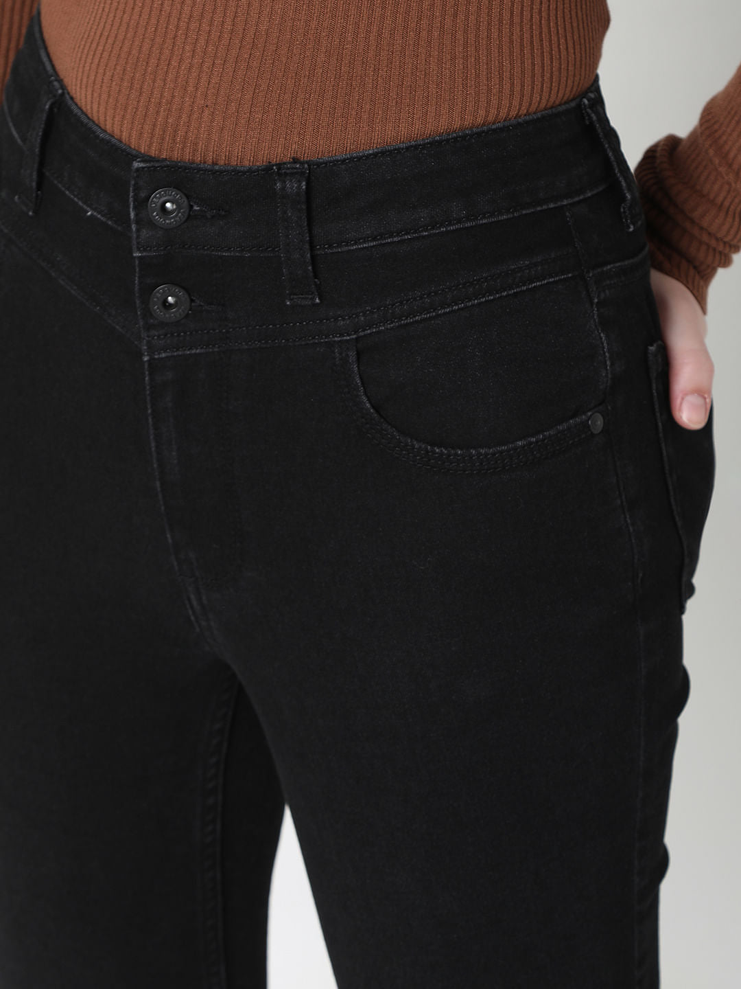 Black High Rise Wendy Skinny Fit Jeans