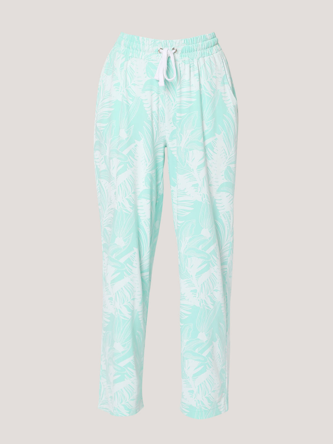 Green Tropical Print Pyjama Set