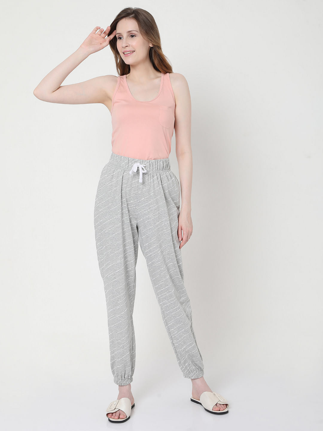 Pink & Grey Tank Top & Joggers Set