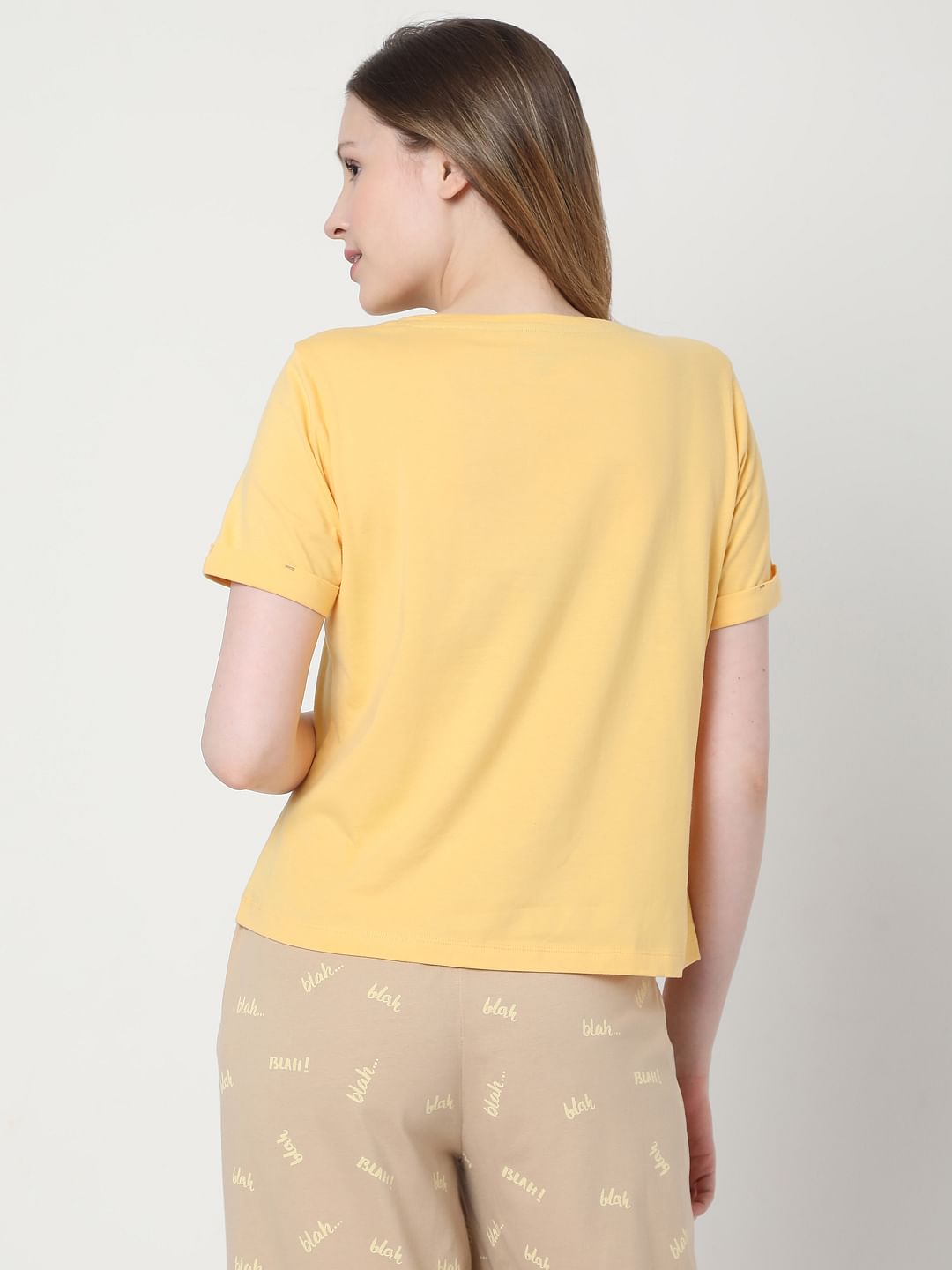 Beige & Yellow Pyjama Set