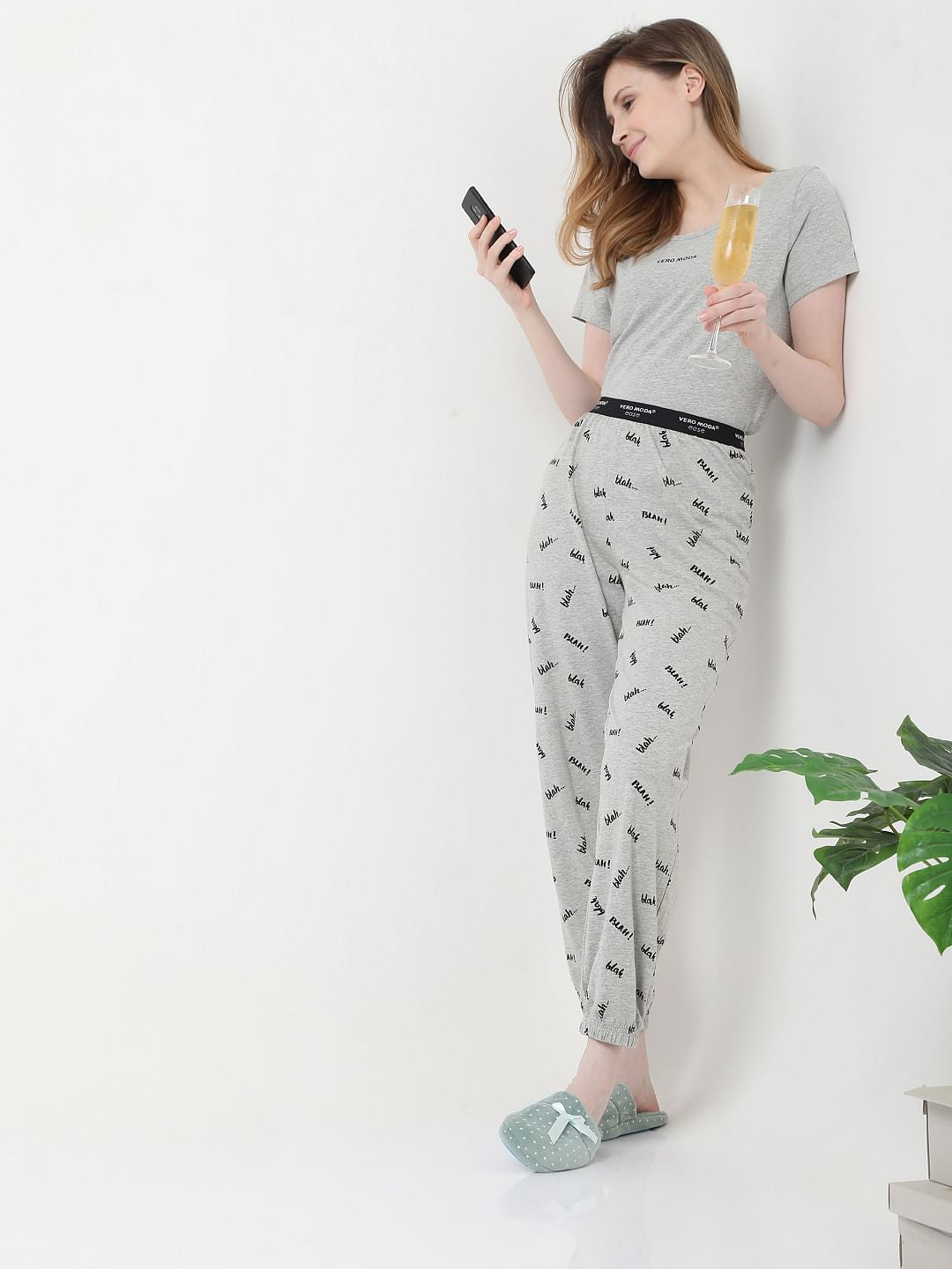 Grey Printed T-Shirt & Joggers Set