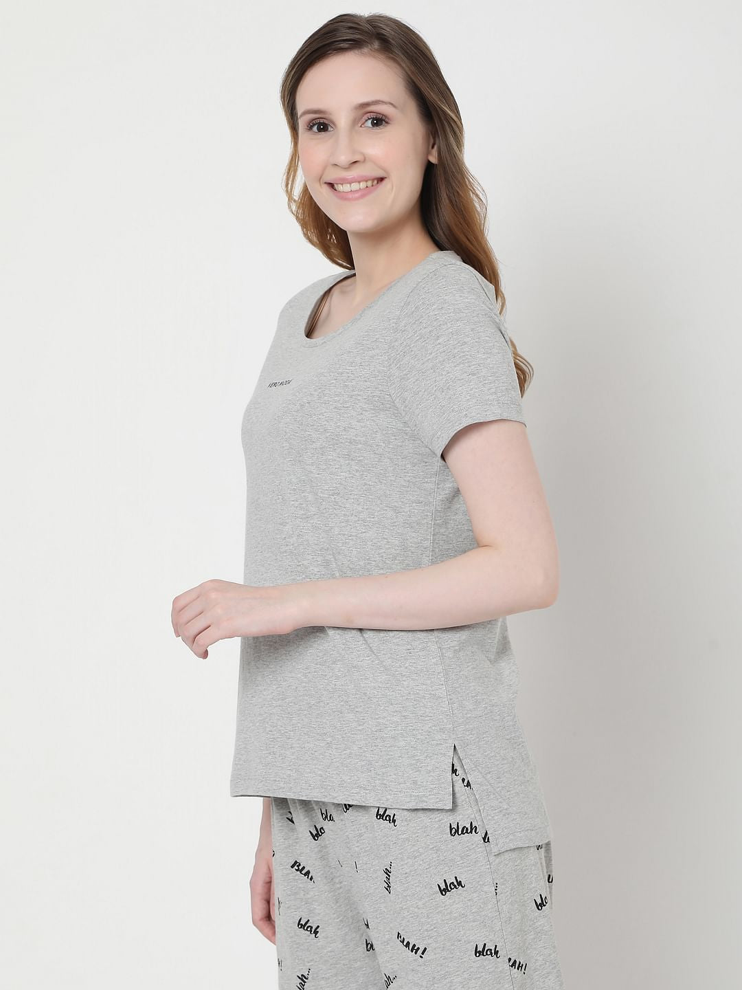 Grey Printed T-Shirt & Joggers Set