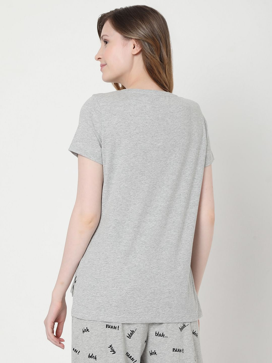 Grey Printed T-Shirt & Joggers Set