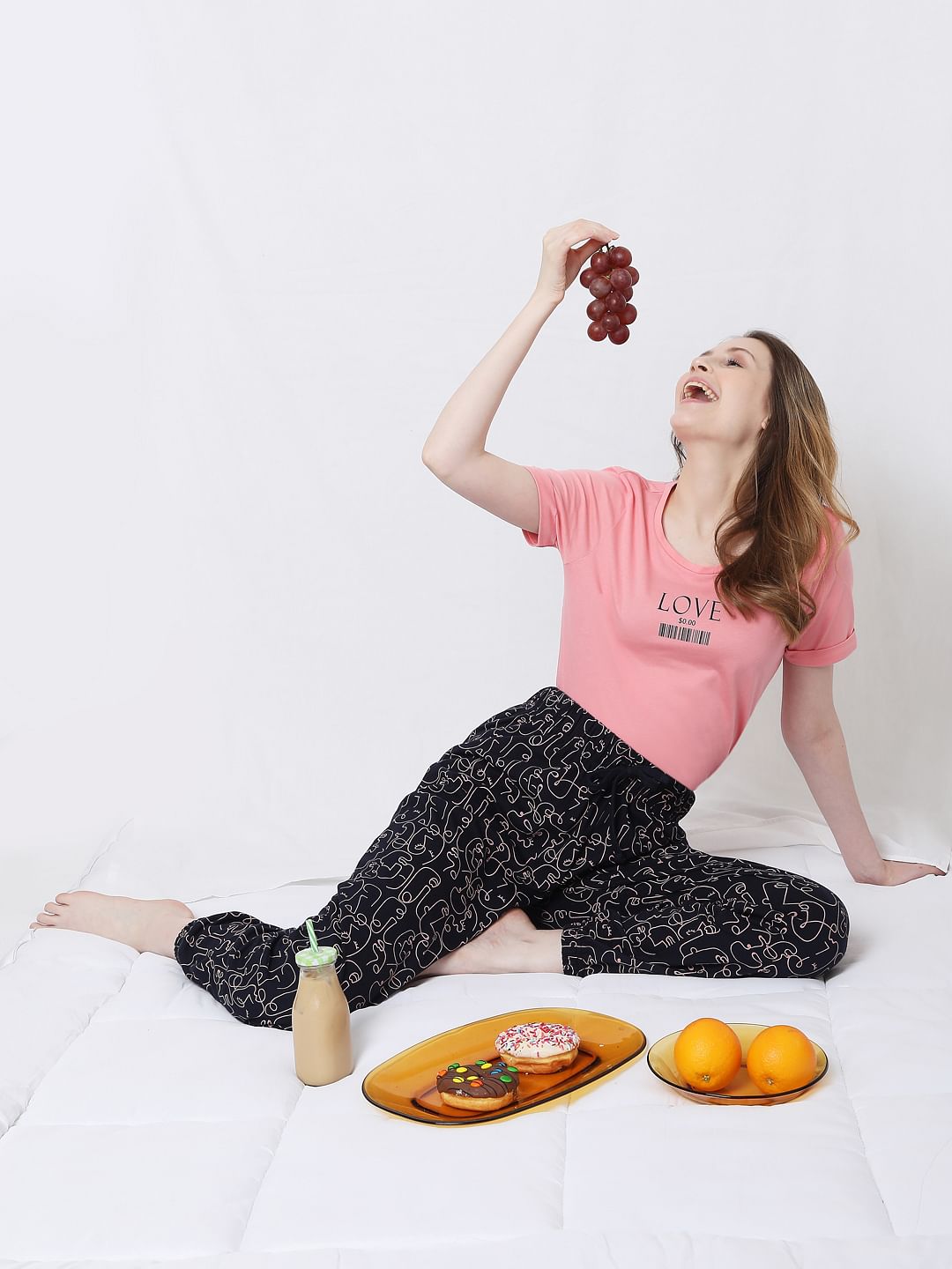 Pink & Blue Joggers & T-Shirt Set
