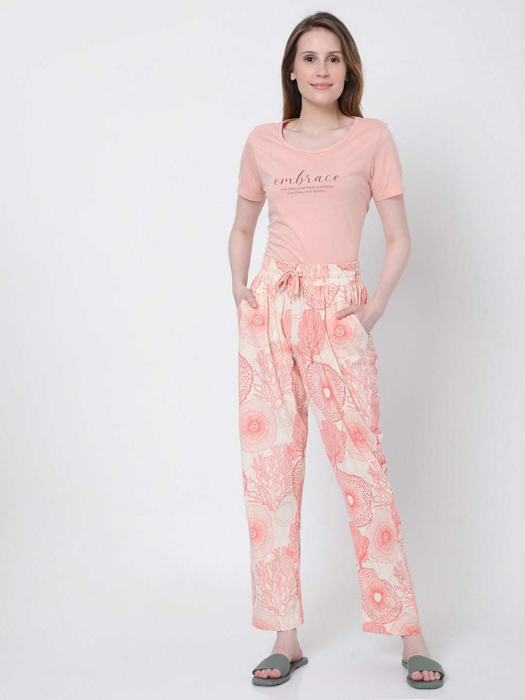 Pink Printed Pyjama Sets