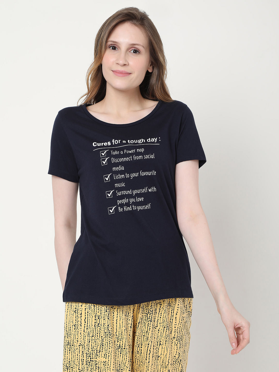 Black & Yellow Checklist Pyjama Set