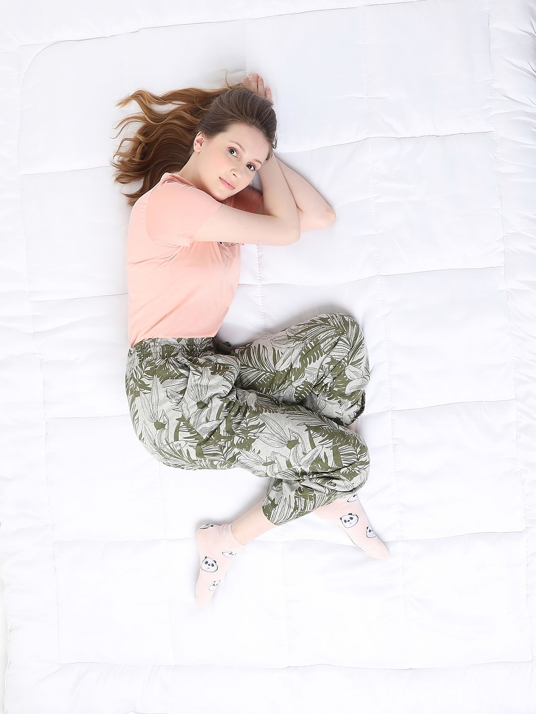 Pink & Green Tropical Print Pyjama Set