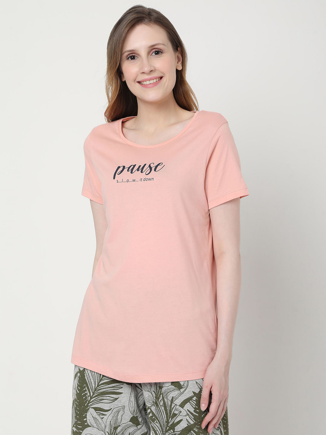 Pink & Green Tropical Print Pyjama Set