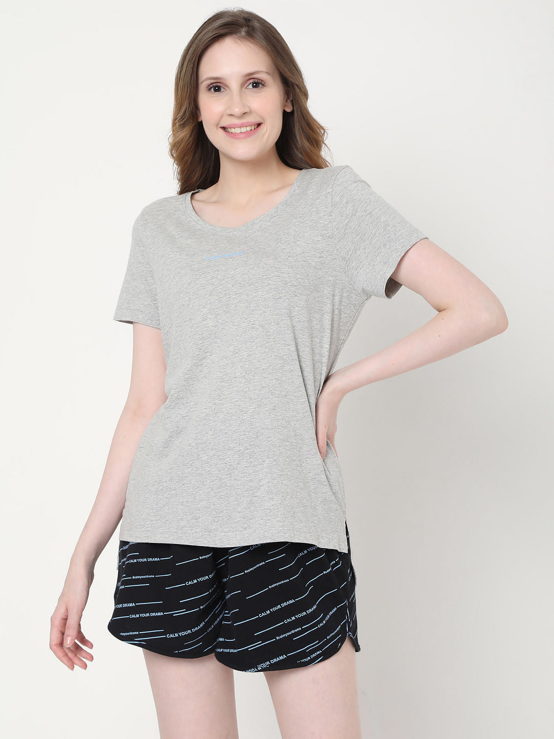 Grey T-Shirt & Shorts Set