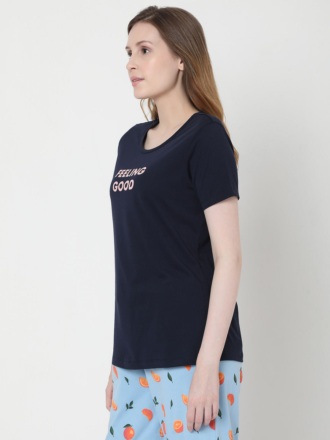 Blue Tangerine Print Pyjama Set