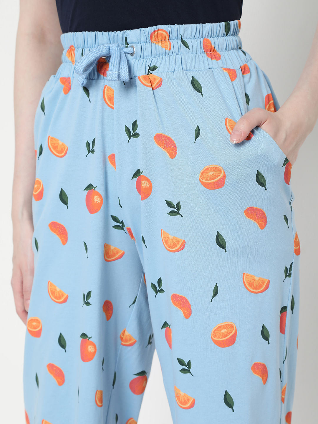 Blue Tangerine Print Pyjama Set