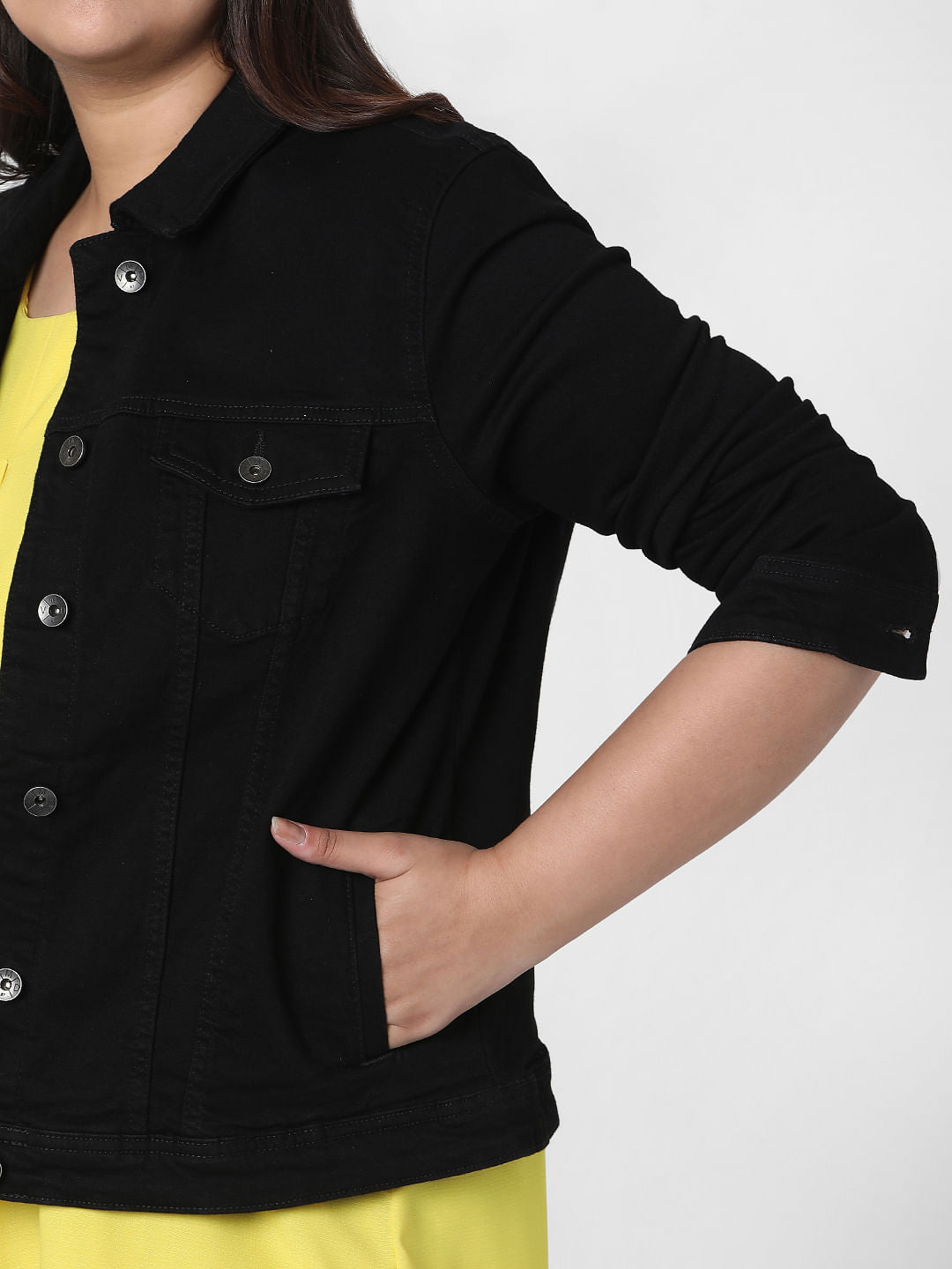 Curve Black Denim Jacket