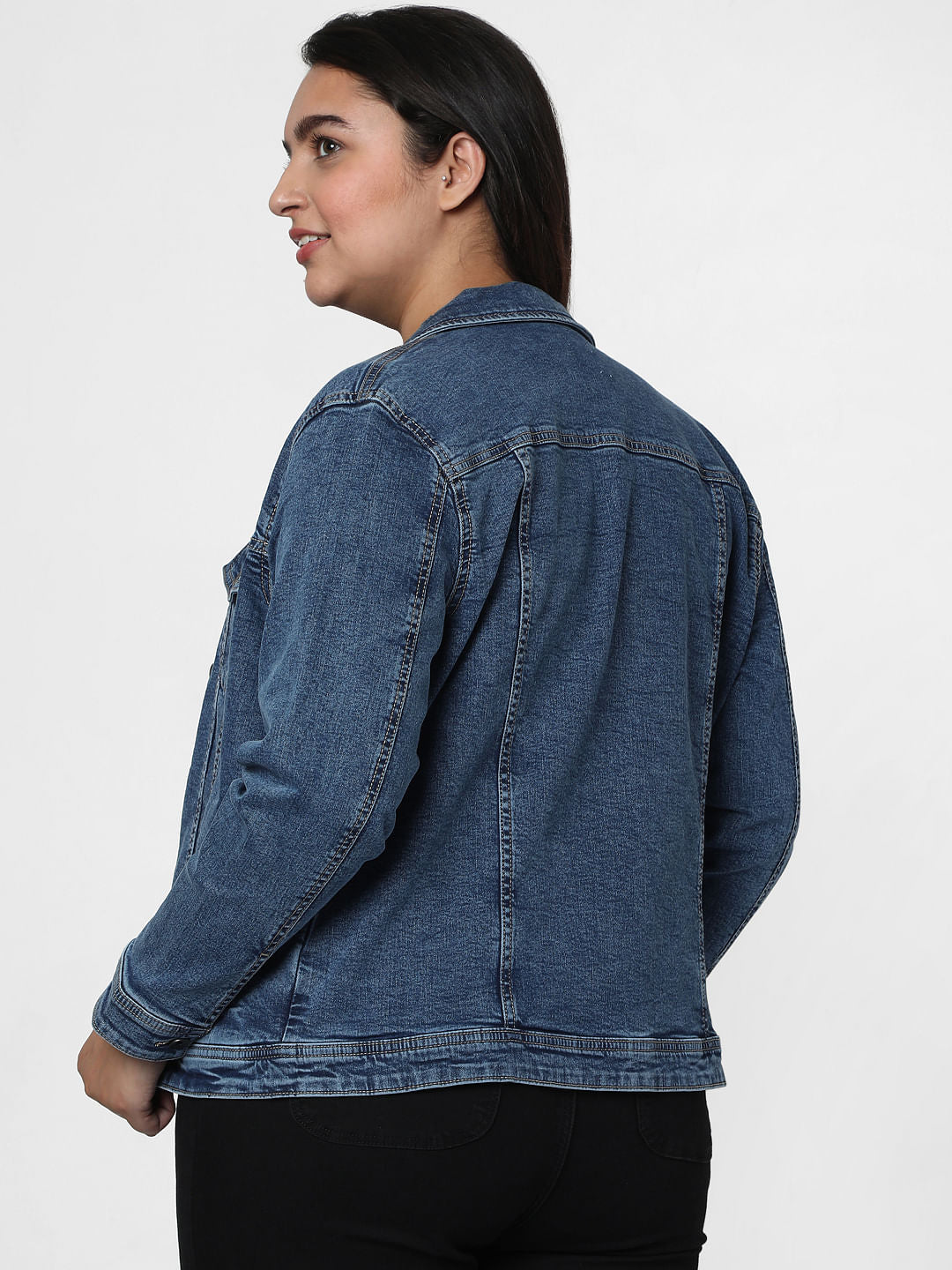 Curve Blue Washed Denim Jacket