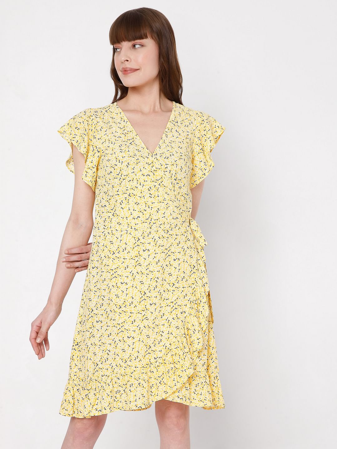 Yellow Floral Mini Dress