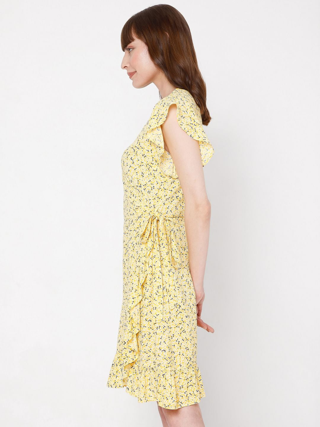 Yellow Floral Mini Dress