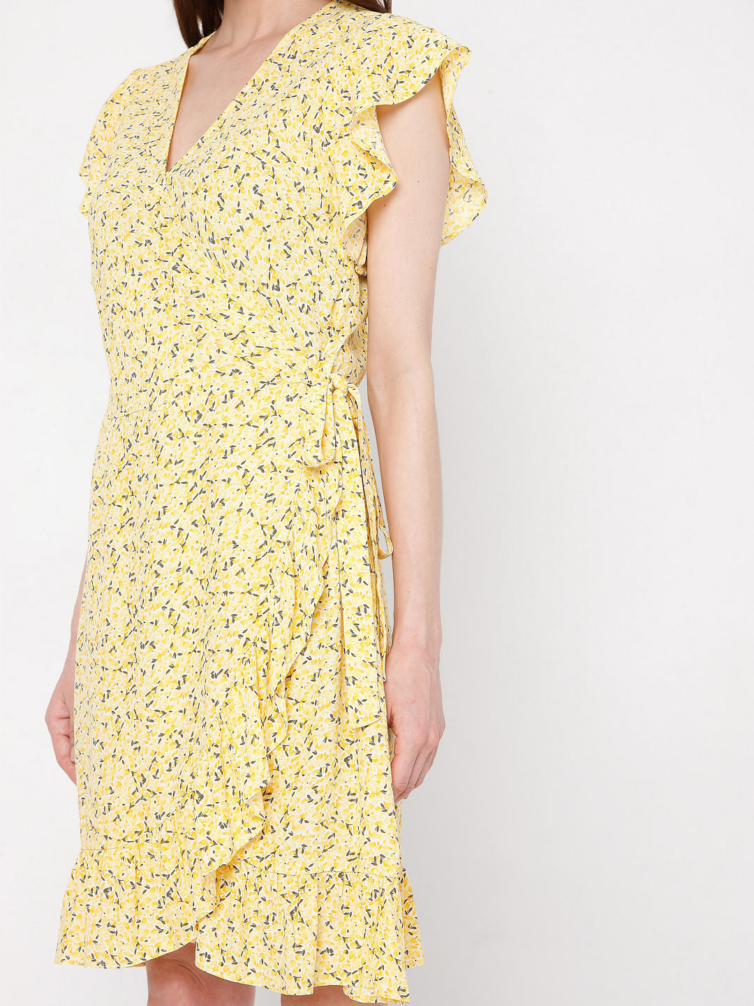 Yellow Floral Mini Dress
