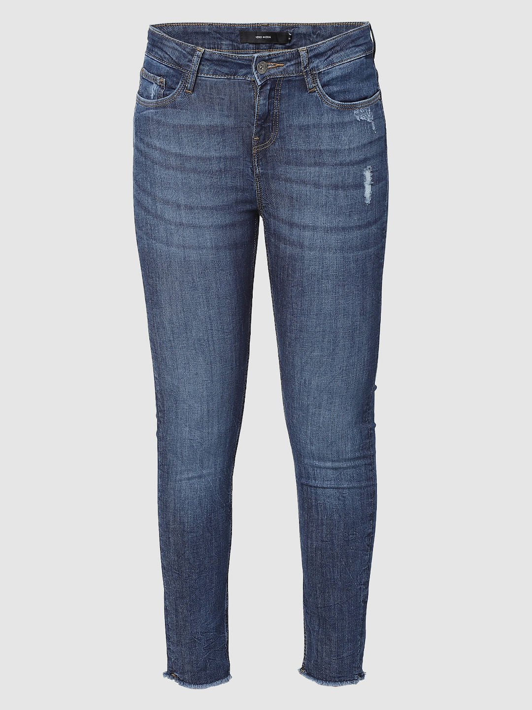 Blue Mid Rise Skinny Jeans