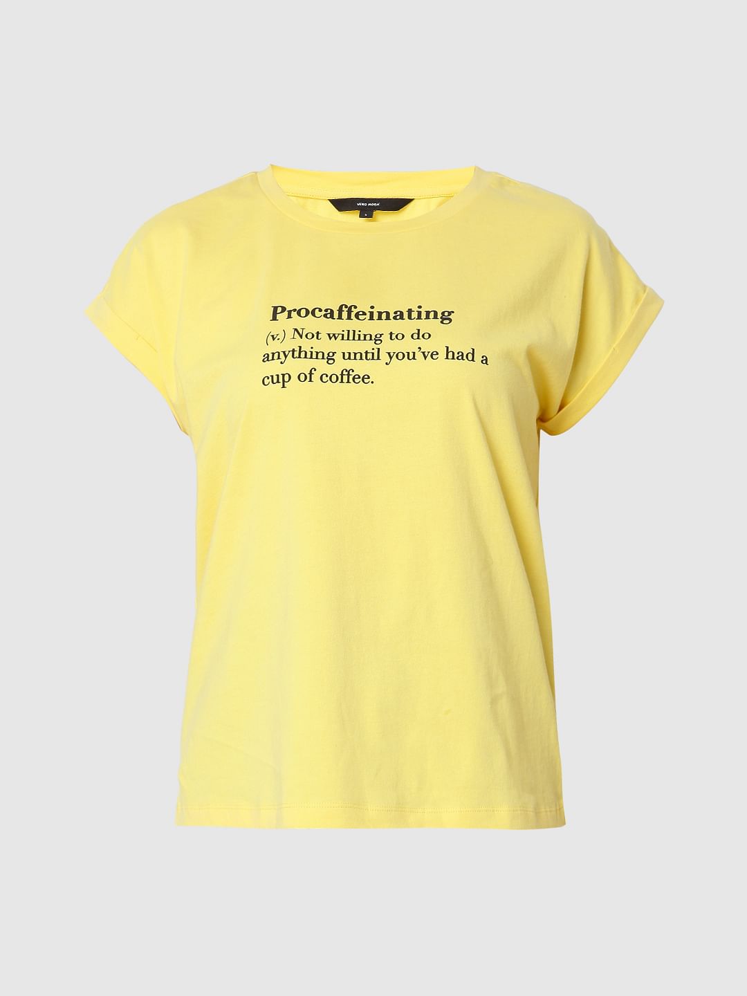 Yellow Slogan Print T-Shirt