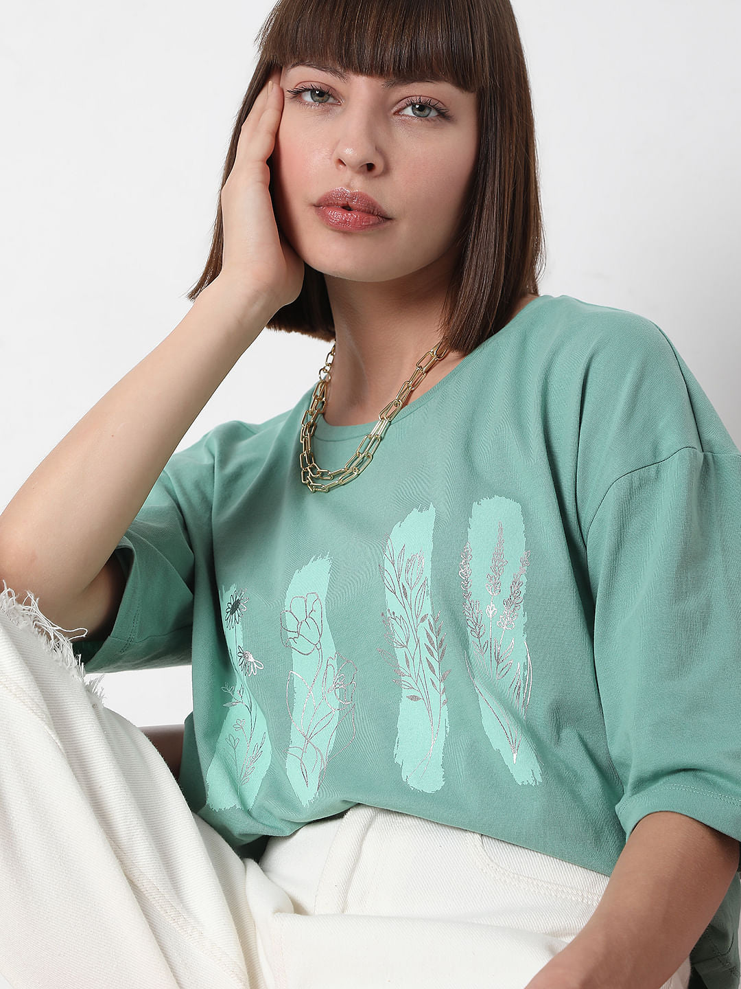 Green Graphic Print T-Shirt