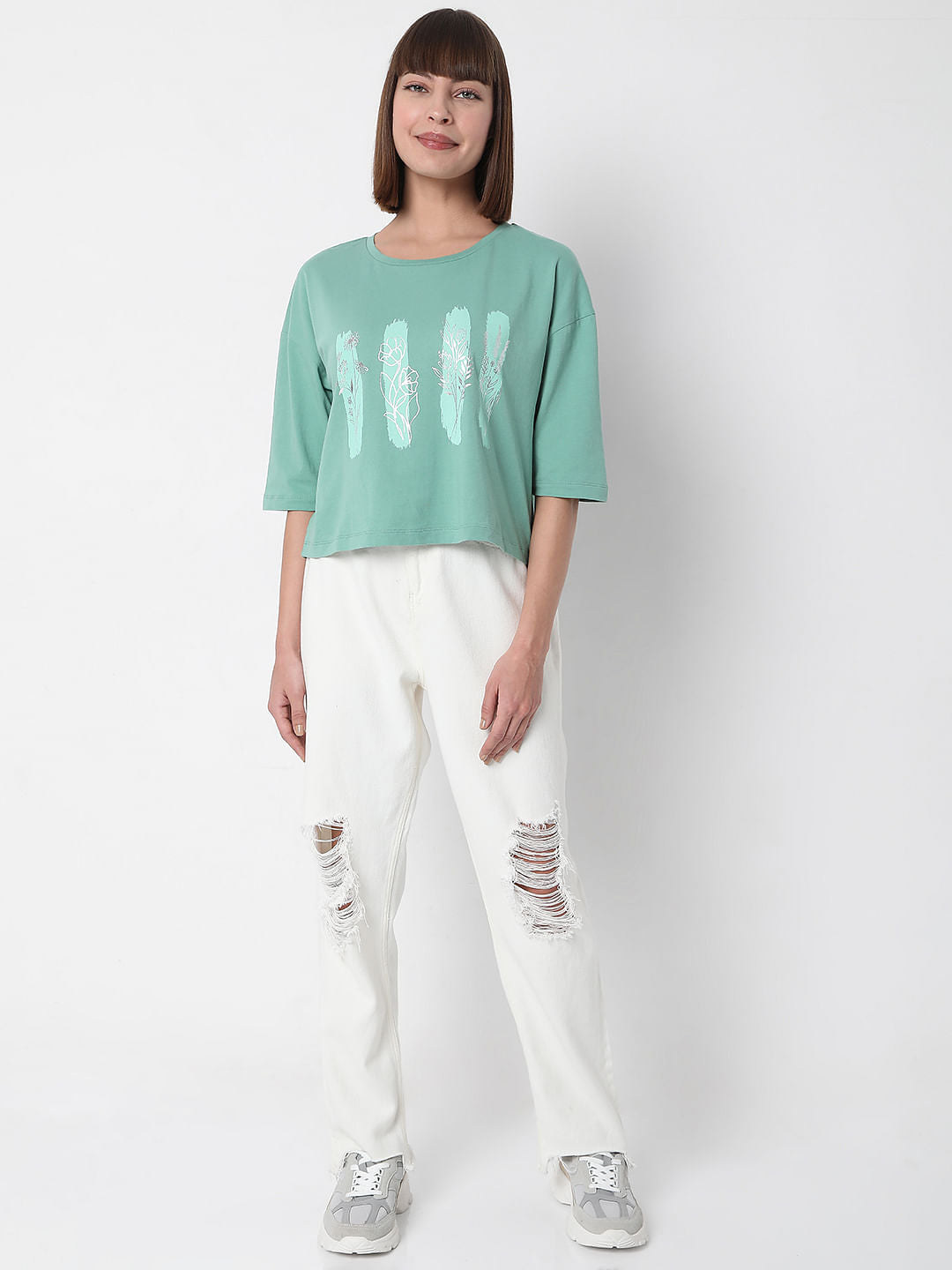 Green Graphic Print T-Shirt
