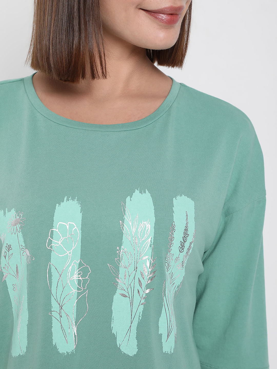 Green Graphic Print T-Shirt