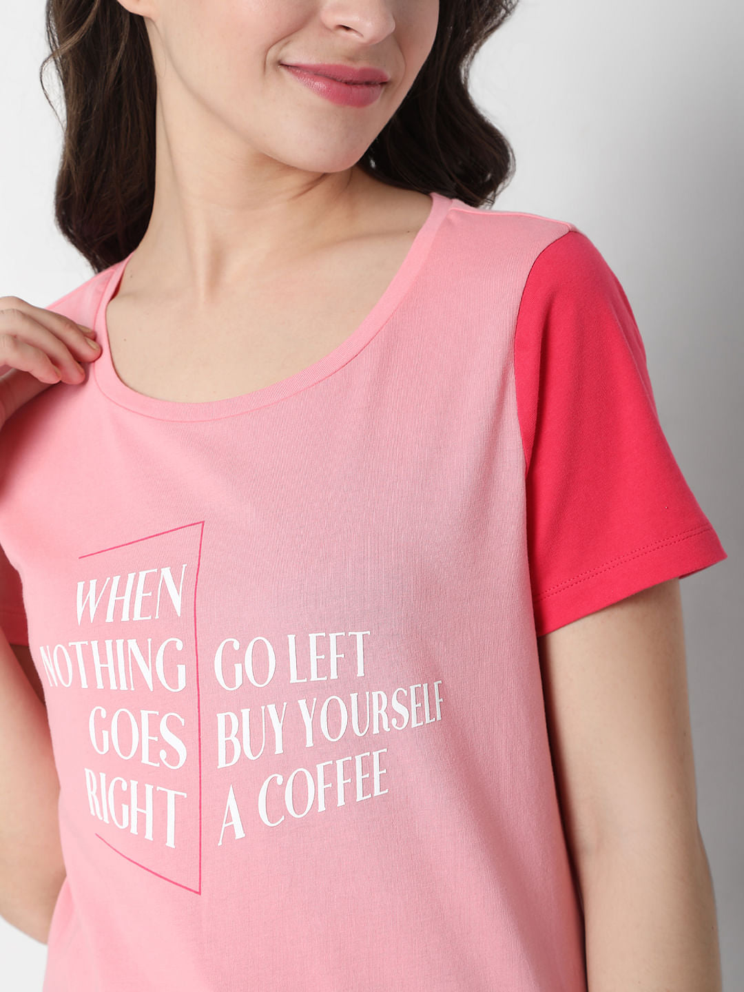 Pink Colourblocked T-Shirt
