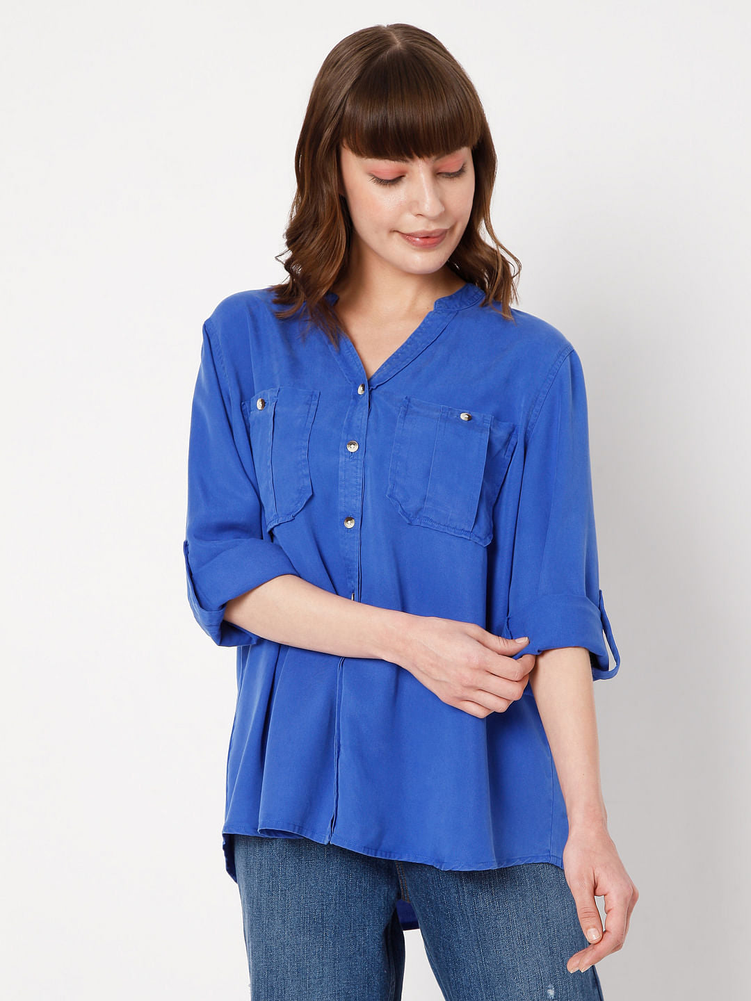 Blue Solid Shirt