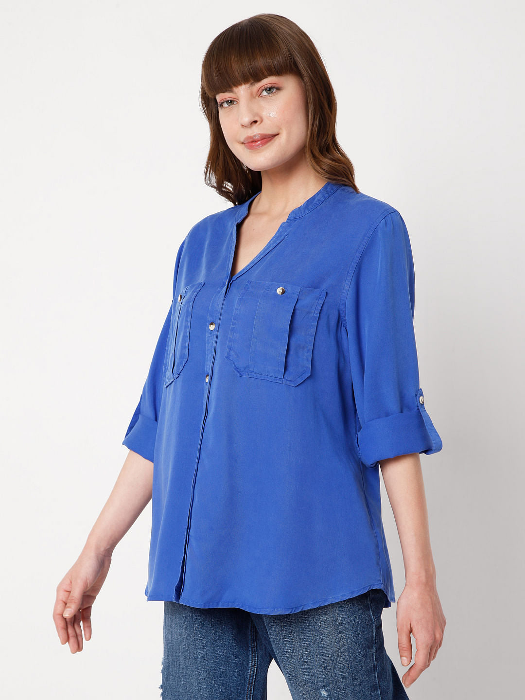 Blue Solid Shirt