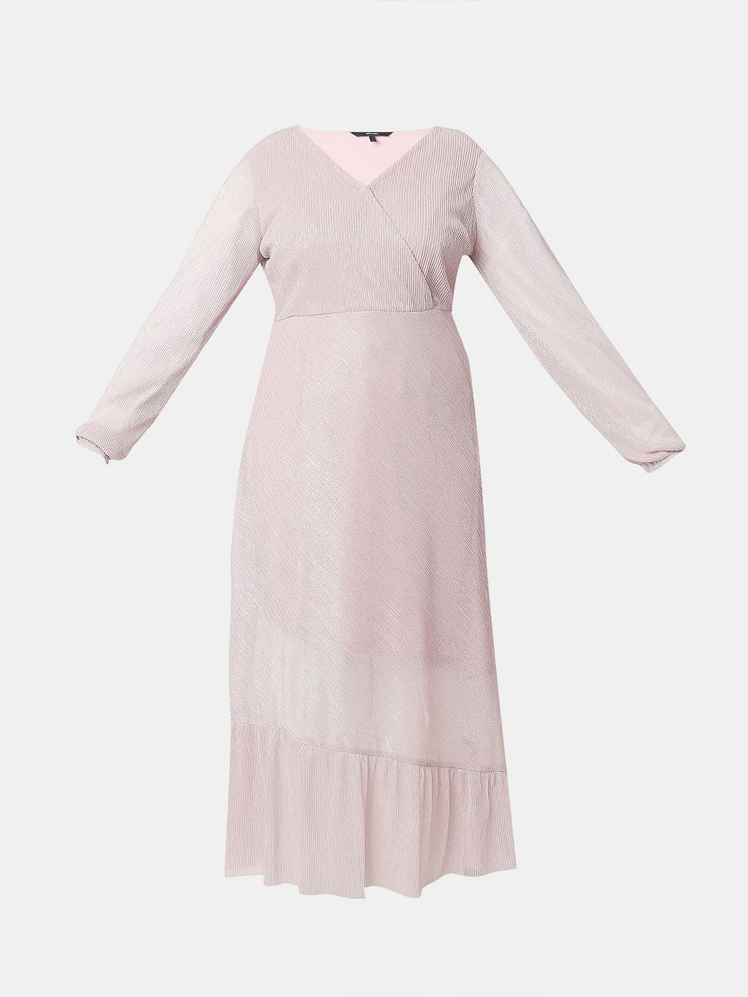 Light Pink Shimmer Midi Dress