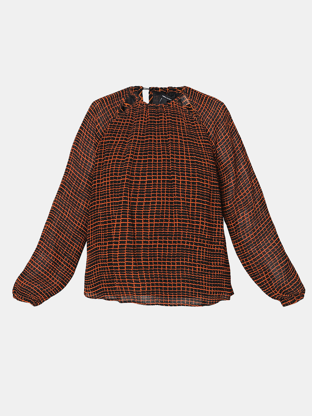 Rust Geometric Print Top