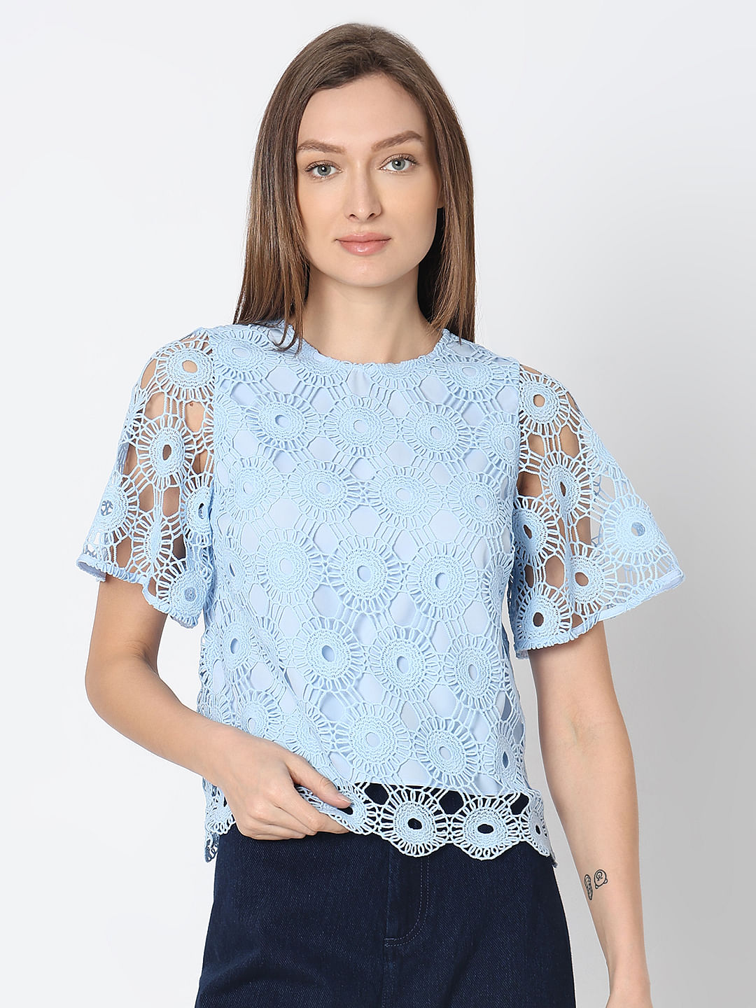 Light Blue Lace Top