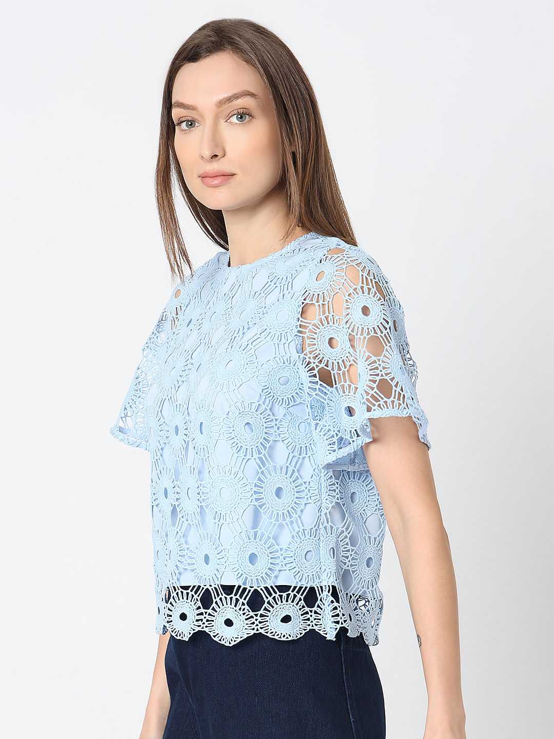 Light Blue Lace Top