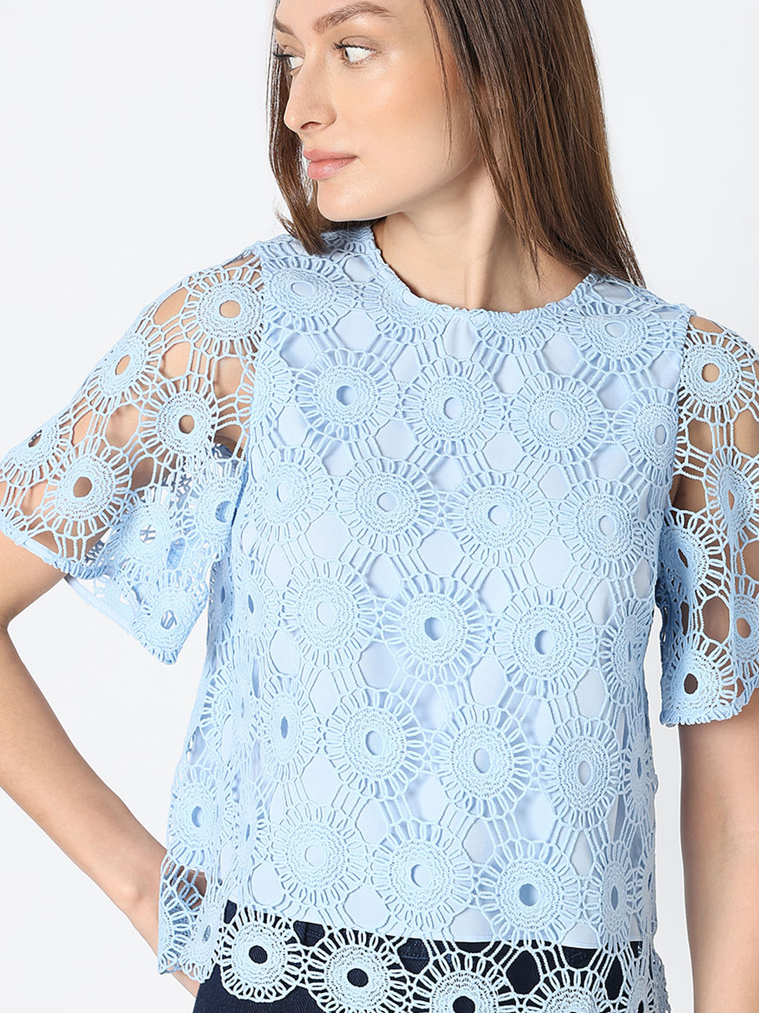 Light Blue Lace Top