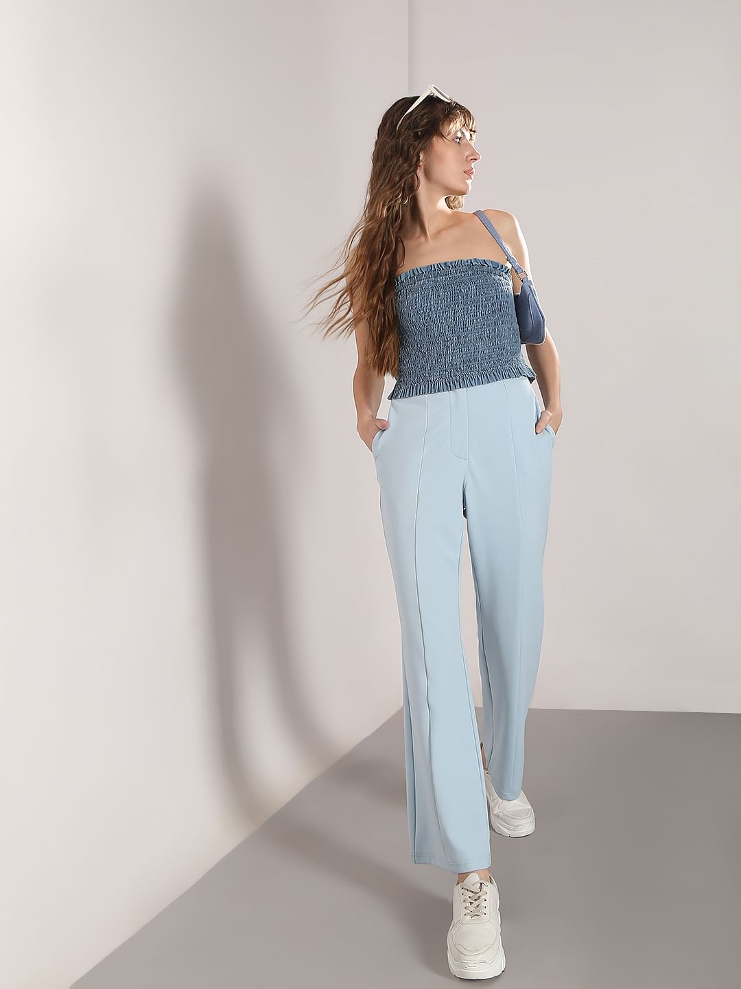 Light Blue Flared Pants