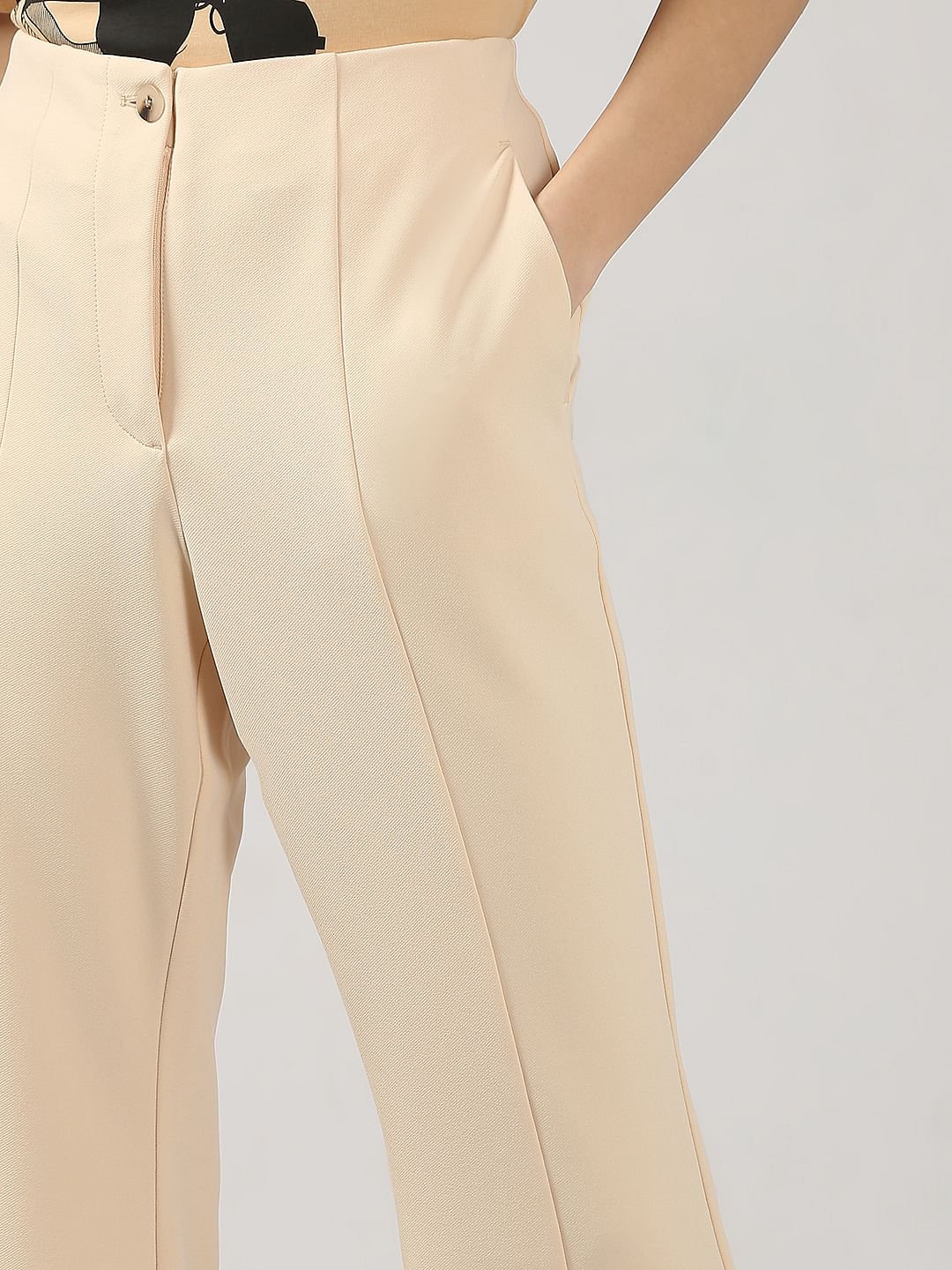 Beige Flared Pants