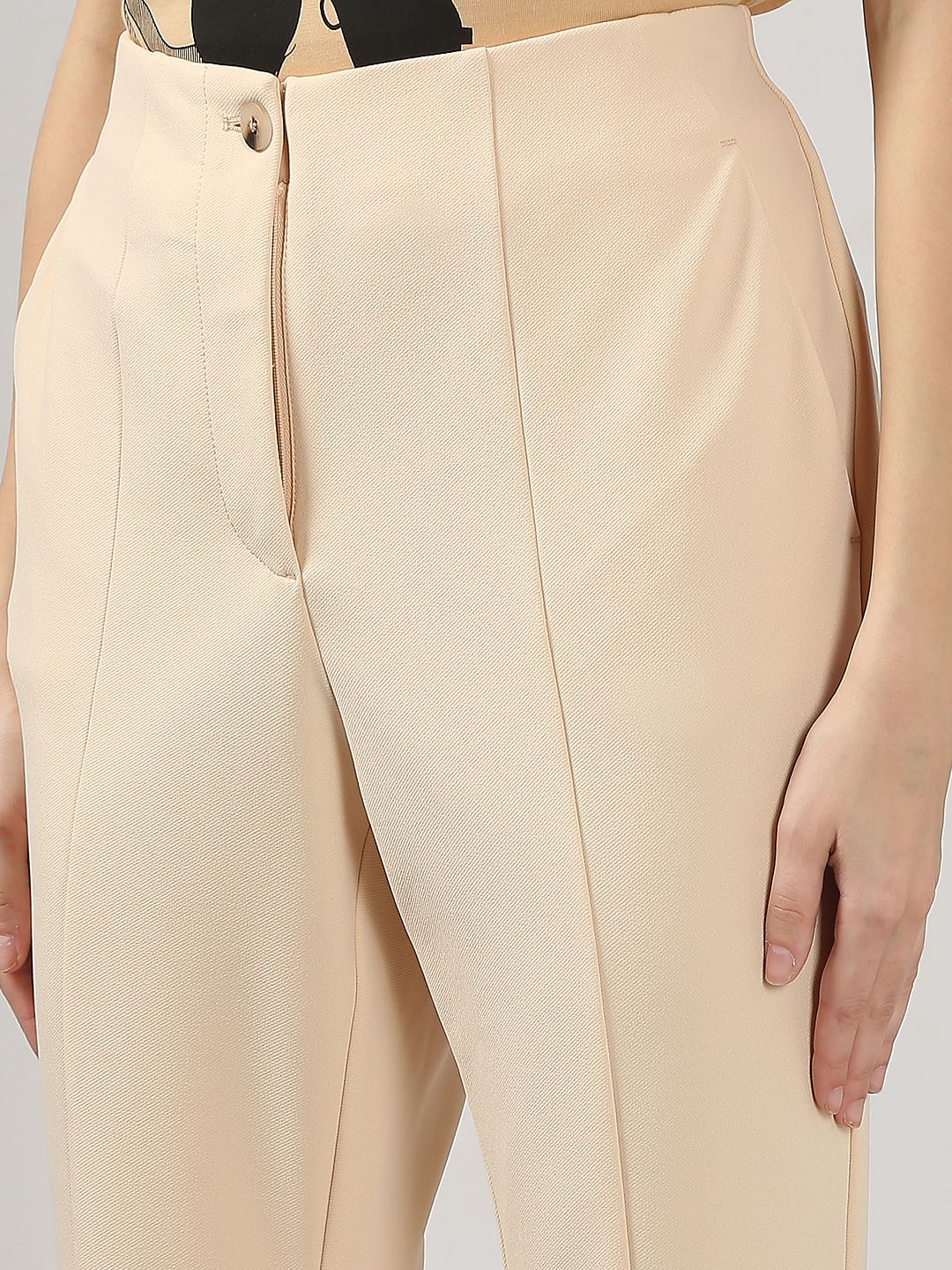 Beige Flared Pants