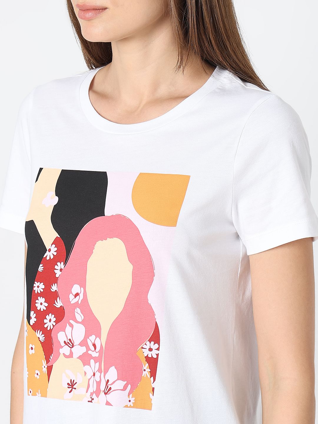 White Graphic Print T-Shirt