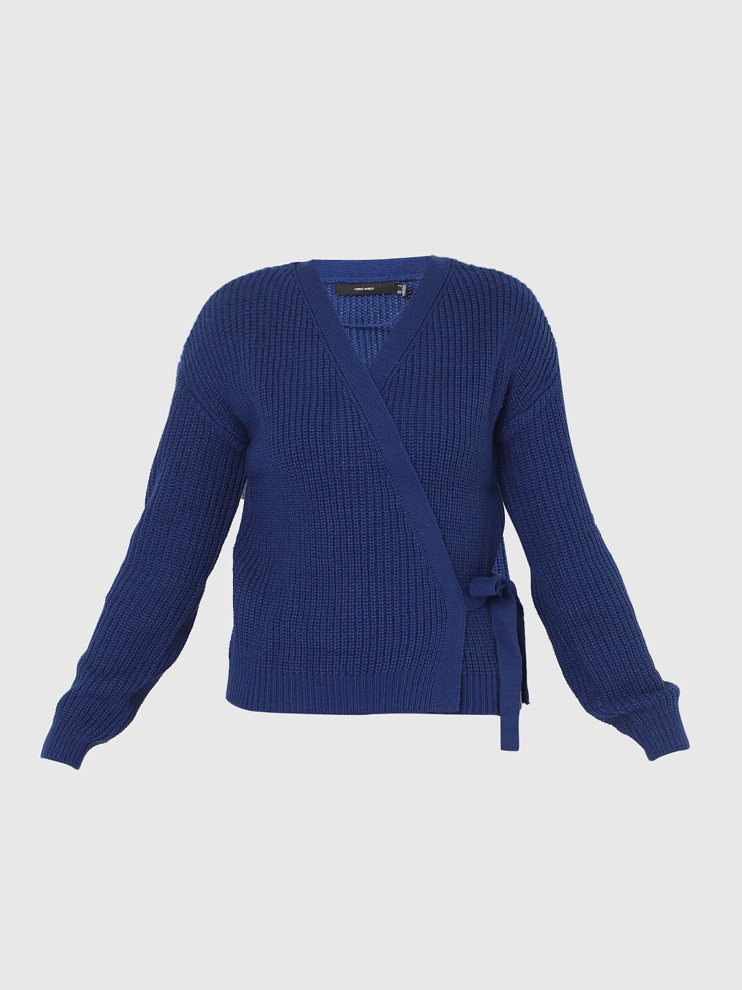 Blue Tie-Up Knit Top