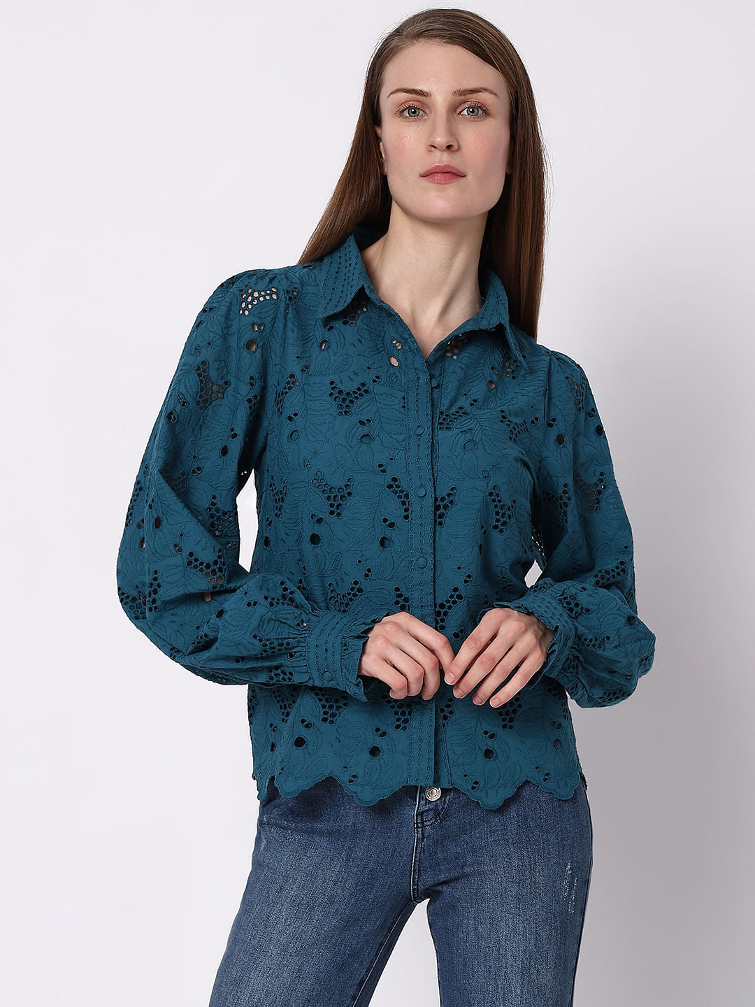 Teal Lace Shirt
