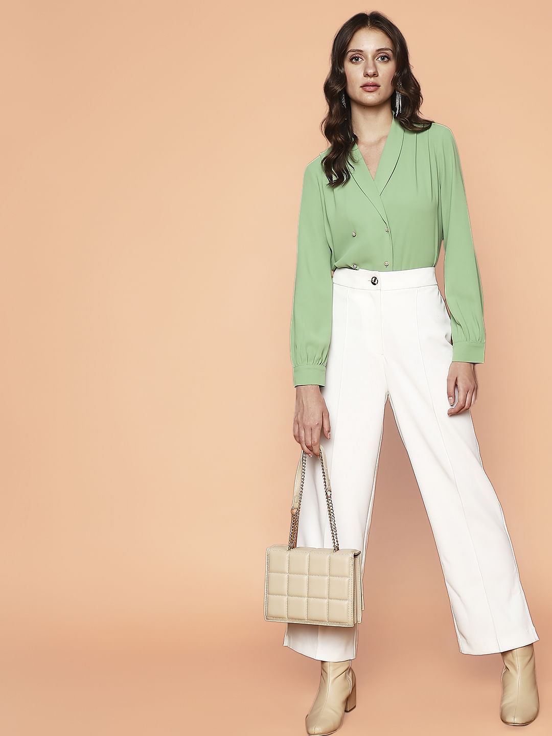 Light Green Full Sleeves Top