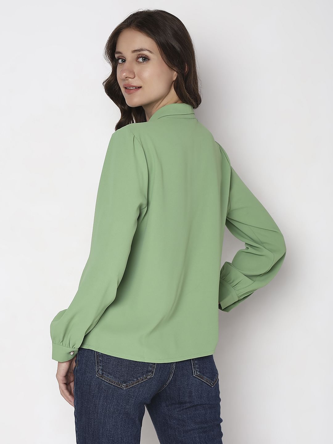 Light Green Full Sleeves Top