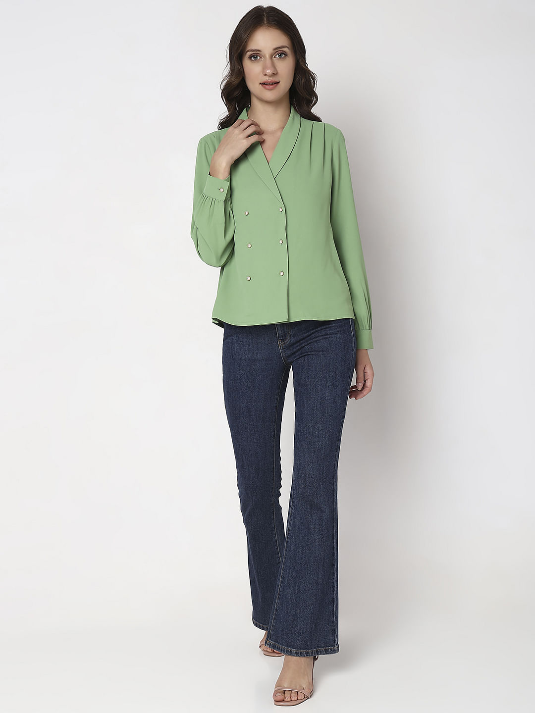 Light Green Full Sleeves Top