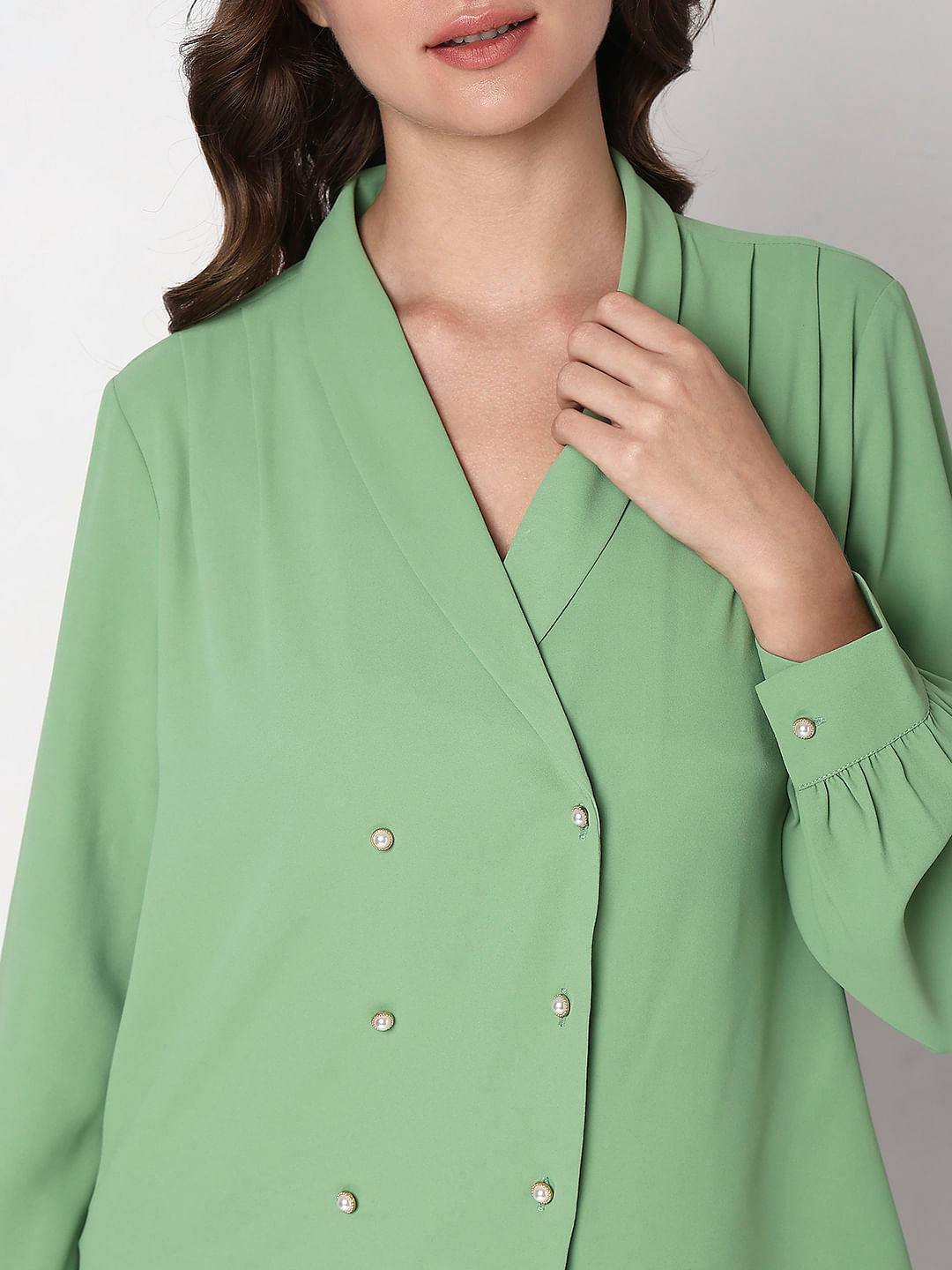 Light Green Full Sleeves Top