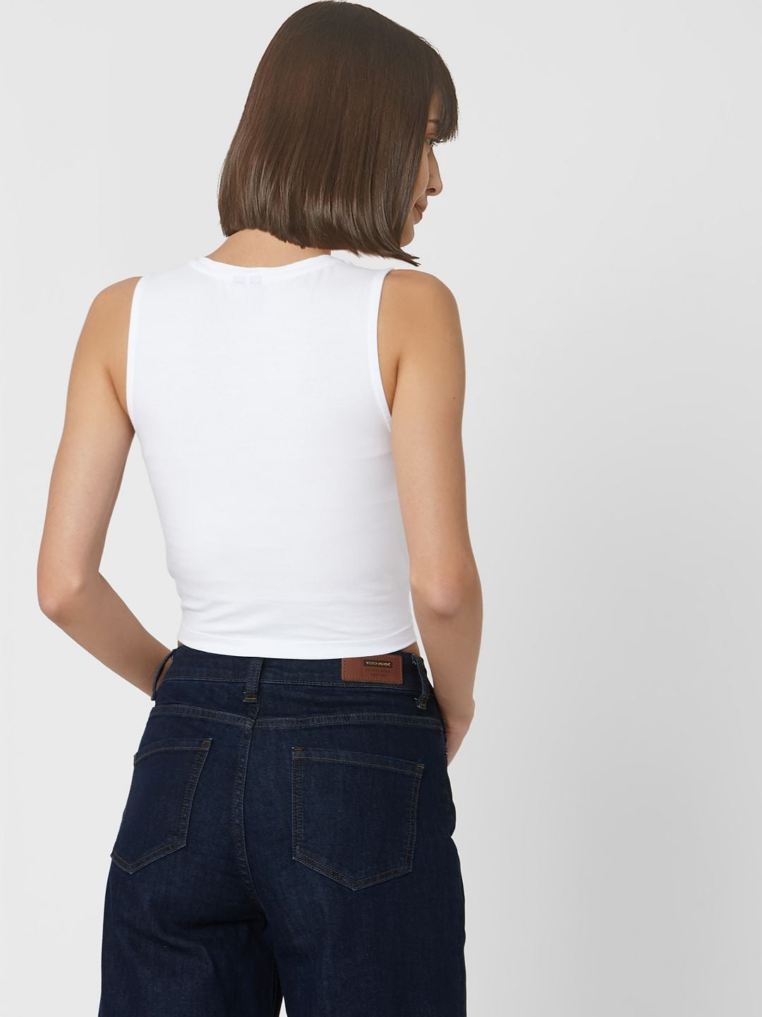 White Front Twist Crop Top