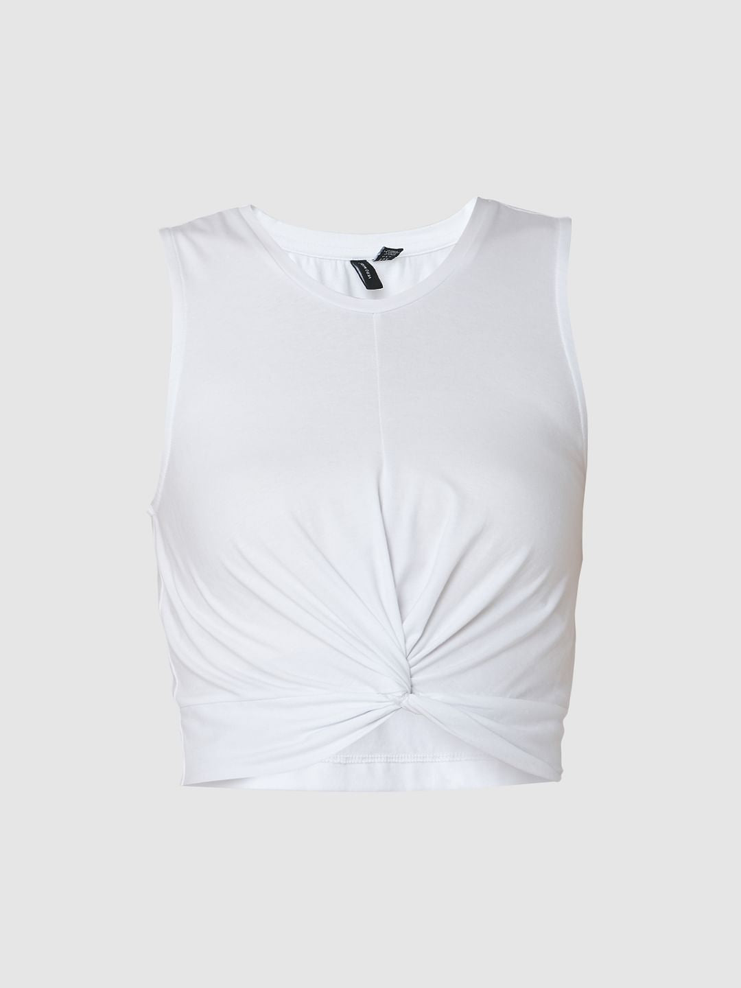 White Front Twist Crop Top