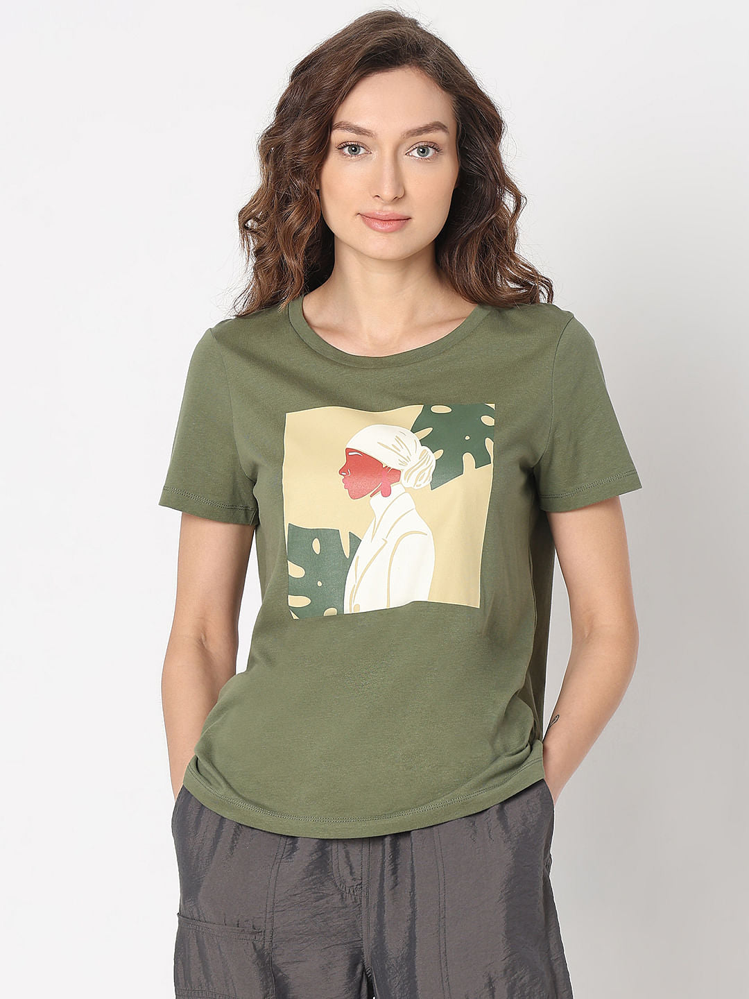 Green Graphic Print T-Shirt