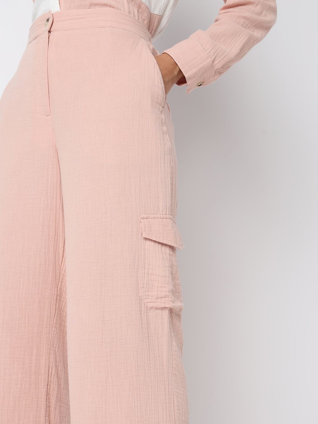 Pink High Rise Co-Ord Set Pants