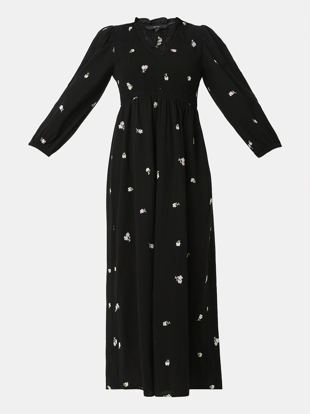 Black Printed Midi Dress