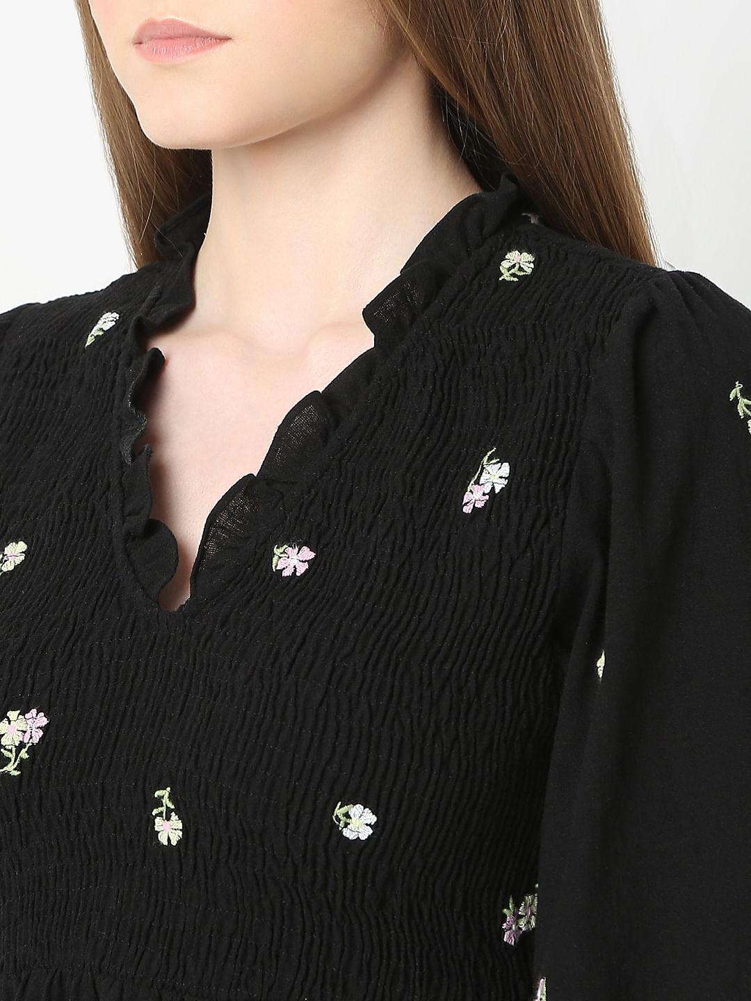 Black Printed Midi Dress